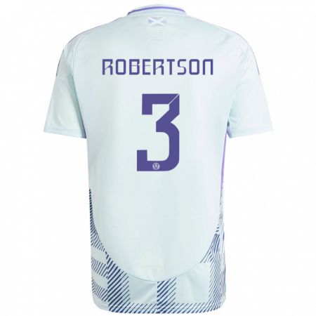 Kandiny Donna Maglia Scotland Andrew Robertson #3 Blu Menta Chiaro Kit Gara Away 24-26 Maglietta