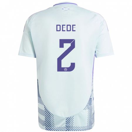 Kandiny Donna Maglia Scotland Josh Dede #2 Blu Menta Chiaro Kit Gara Away 24-26 Maglietta