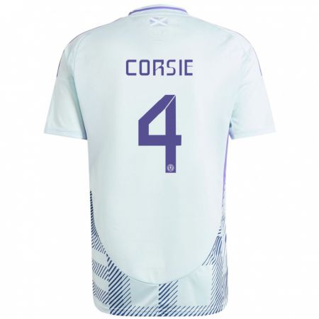 Kandiny Donna Maglia Scotland Rachel Corsie #4 Blu Menta Chiaro Kit Gara Away 24-26 Maglietta