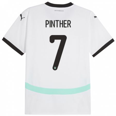 KandinyレディースオーストリアViktoria Pinther#7白アウェイシャツ24-26ジャージーユニフォーム