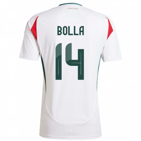 Kandiny Mujer Camiseta Hungría Bendegúz Bolla #14 Blanco 2ª Equipación 24-26 La Camisa México