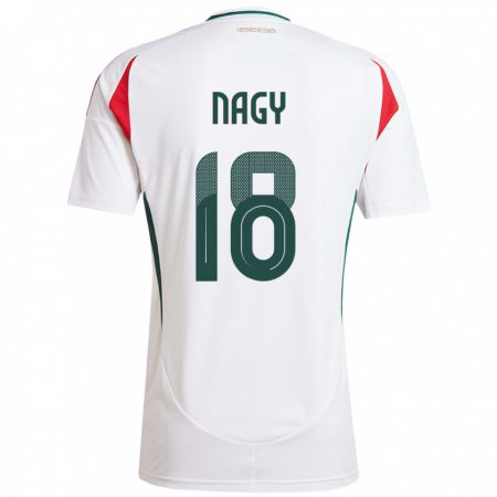 Kandiny Mujer Camiseta Hungría Zsolt Nagy #18 Blanco 2ª Equipación 24-26 La Camisa México