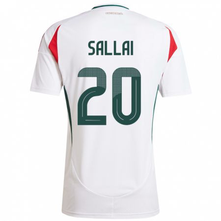 Kandiny Donna Maglia Ungheria Roland Sallai #20 Bianco Kit Gara Away 24-26 Maglietta