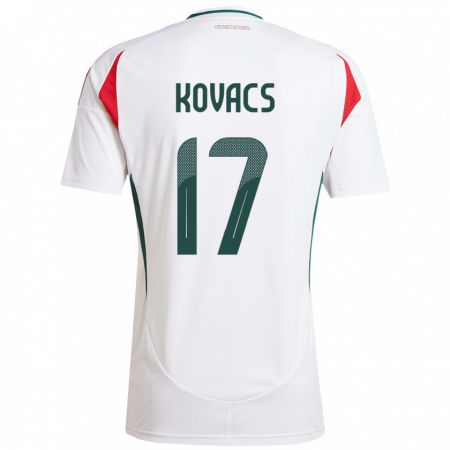 Kandiny Mujer Camiseta Hungría Mátyás Kovács #17 Blanco 2ª Equipación 24-26 La Camisa México