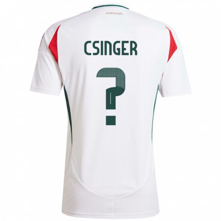 Kandiny Mujer Camiseta Hungría Márk Csinger #0 Blanco 2ª Equipación 24-26 La Camisa México