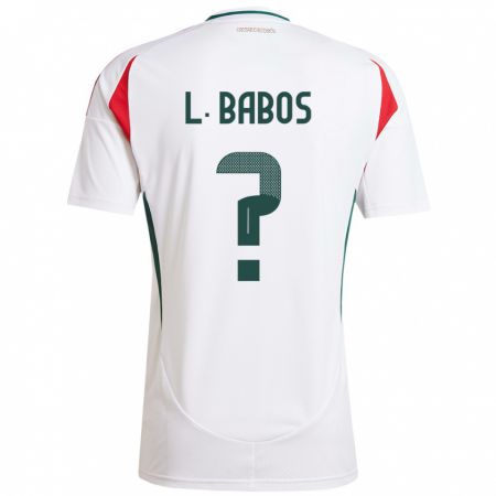 Kandiny Mujer Camiseta Hungría Levente Babós #0 Blanco 2ª Equipación 24-26 La Camisa México