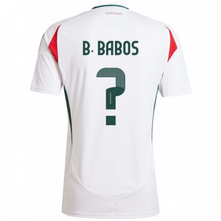 Kandiny Mujer Camiseta Hungría Bence Babos #0 Blanco 2ª Equipación 24-26 La Camisa México