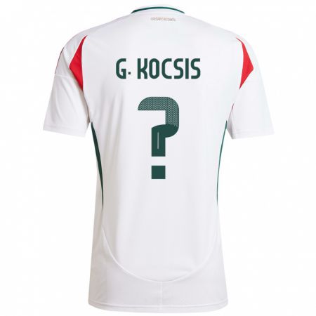 Kandiny Mujer Camiseta Hungría Gergely Kocsis #0 Blanco 2ª Equipación 24-26 La Camisa México