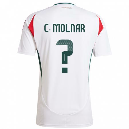 Kandiny Mujer Camiseta Hungría Csaba Molnár #0 Blanco 2ª Equipación 24-26 La Camisa México