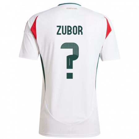 Kandiny Mujer Camiseta Hungría Ádám Zubor #0 Blanco 2ª Equipación 24-26 La Camisa México