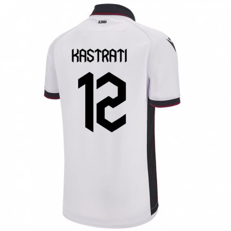 Kandiny Donna Maglia Albania Elhan Kastrati #12 Bianco Kit Gara Away 24-26 Maglietta