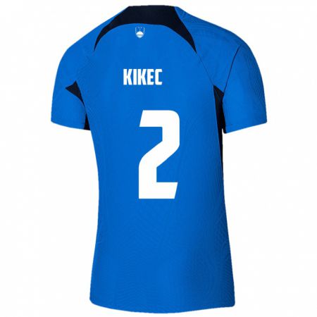 Kandiny Donna Maglia Slovenia Timon Kikec #2 Blu Kit Gara Away 24-26 Maglietta