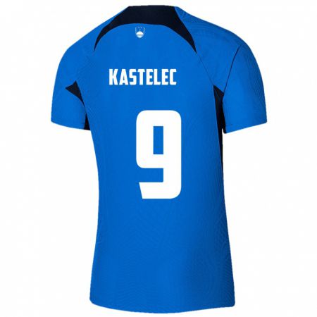 Kandiny Donna Maglia Slovenia Mirjam Kastelec #9 Blu Kit Gara Away 24-26 Maglietta