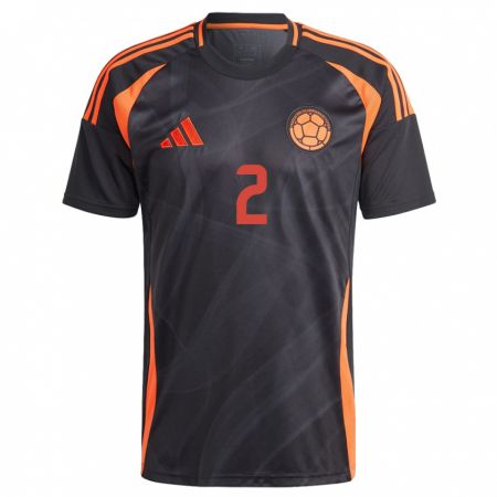 Kandiny Donna Maglia Colombia Cristian Devenish #2 Nero Kit Gara Away 24-26 Maglietta