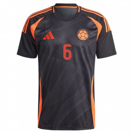 Kandiny Donna Maglia Colombia Xavi Ríos #6 Nero Kit Gara Away 24-26 Maglietta