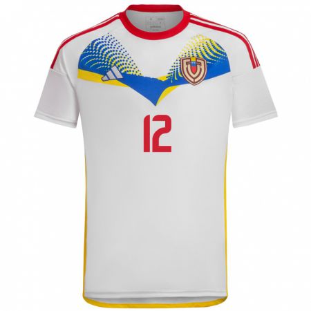 Kandiny Donna Maglia Venezuela Frankarlos Benítez #12 Bianco Kit Gara Away 24-26 Maglietta