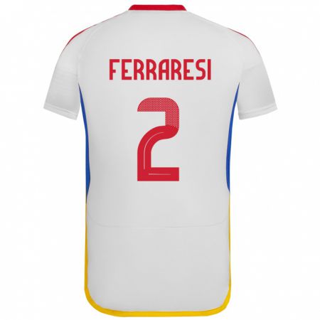 Kandiny Mujer Camiseta Venezuela Nahuel Ferraresi #2 Blanco 2ª Equipación 24-26 La Camisa