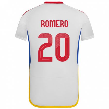 Kandiny Donna Maglia Venezuela Andrés Romero #20 Bianco Kit Gara Away 24-26 Maglietta