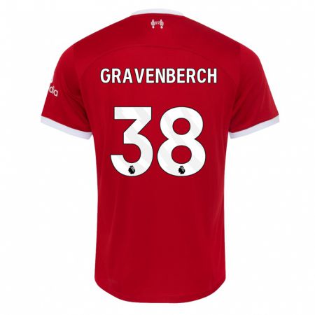 Kandiny Kinderen Ryan Gravenberch #38 Rood Thuisshirt Thuistenue 2023/24 T-Shirt België