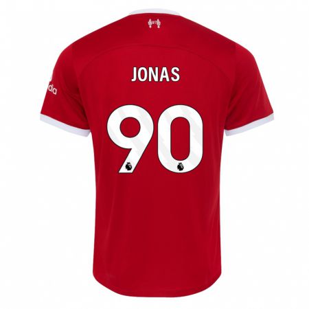 Kandiny Kinderen Lee Jonas #90 Rood Thuisshirt Thuistenue 2023/24 T-Shirt België