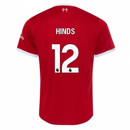 Kandiny Kinderen Taylor Hinds #12 Rood Thuisshirt Thuistenue 2023/24 T-Shirt België