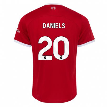 Kandiny Bambino Maglia Yana Daniels #20 Rosso Kit Gara Home 2023/24 Maglietta