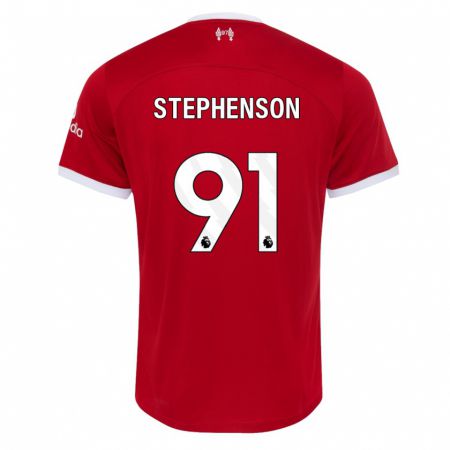 Kandiny Kinderen Luca Stephenson #91 Rood Thuisshirt Thuistenue 2023/24 T-Shirt België