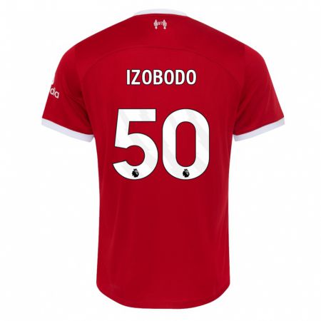 Kandiny Bambino Maglia Elijah Izobodo John #50 Rosso Kit Gara Home 2023/24 Maglietta