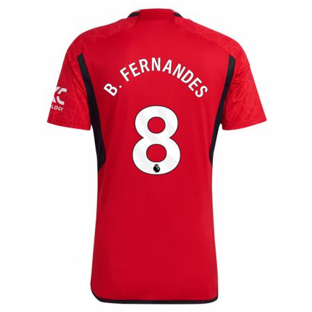 Kandiny Kinderen Bruno Fernandes #8 Rood Thuisshirt Thuistenue 2023/24 T-Shirt België