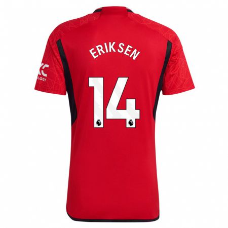 Kandiny Bambino Maglia Christian Eriksen #14 Rosso Kit Gara Home 2023/24 Maglietta