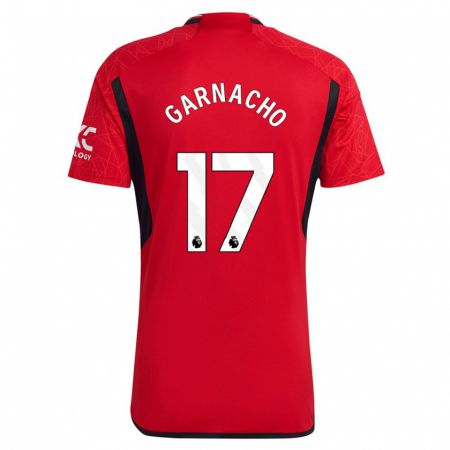 Kandiny Kinder Alejandro Garnacho #17 Rot Heimtrikot Trikot 2023/24 T-Shirt Österreich