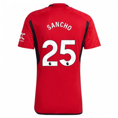 Kandiny Bambino Maglia Jadon Sancho #25 Rosso Kit Gara Home 2023/24 Maglietta