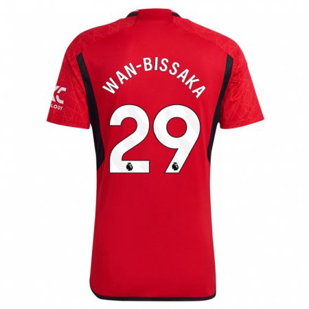 Kandiny Kinderen Aaron Wan-Bissaka #29 Rood Thuisshirt Thuistenue 2023/24 T-Shirt België