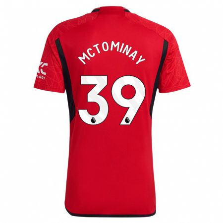 Kandiny Kinderen Scott Mctominay #39 Rood Thuisshirt Thuistenue 2023/24 T-Shirt België