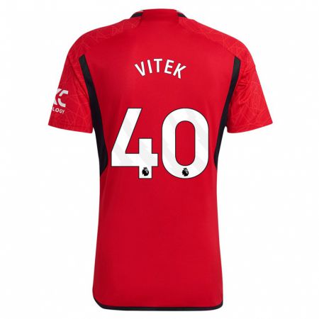 Kandiny Kinderen Radek Vitek #40 Rood Thuisshirt Thuistenue 2023/24 T-Shirt België