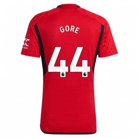 Kandiny Bambino Maglia Daniel Gore #44 Rosso Kit Gara Home 2023/24 Maglietta