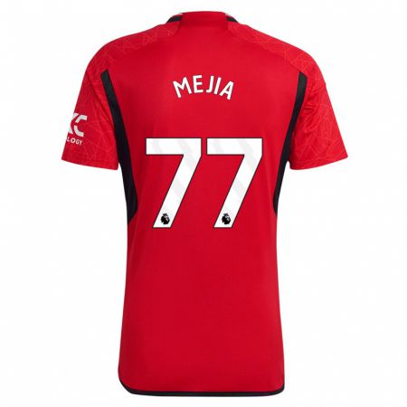 Kandiny Bambino Maglia Mateo Mejia #77 Rosso Kit Gara Home 2023/24 Maglietta