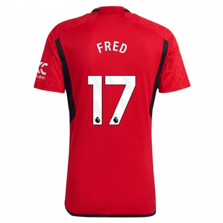 Kandiny Kinderen Fred #17 Rood Thuisshirt Thuistenue 2023/24 T-Shirt België