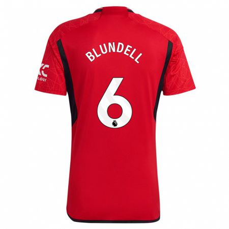 Kandiny Bambino Maglia Hannah Blundell #6 Rosso Kit Gara Home 2023/24 Maglietta