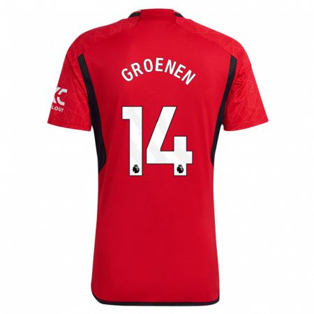 Kandiny Bambino Maglia Jackie Groenen #14 Rosso Kit Gara Home 2023/24 Maglietta