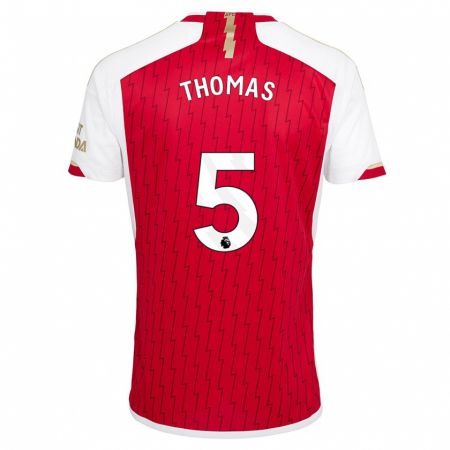 Kandiny Kinderen Thomas Partey #5 Rood Thuisshirt Thuistenue 2023/24 T-Shirt België