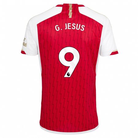 Kandiny Kinderen Gabriel Jesus #9 Rood Thuisshirt Thuistenue 2023/24 T-Shirt België