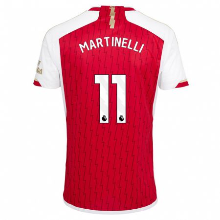 Kandiny Kinder Gabriel Martinelli #11 Rot Heimtrikot Trikot 2023/24 T-Shirt Österreich