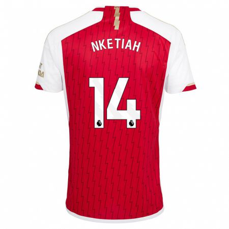 Kandiny Bambino Maglia Eddie Nketiah #14 Rosso Kit Gara Home 2023/24 Maglietta