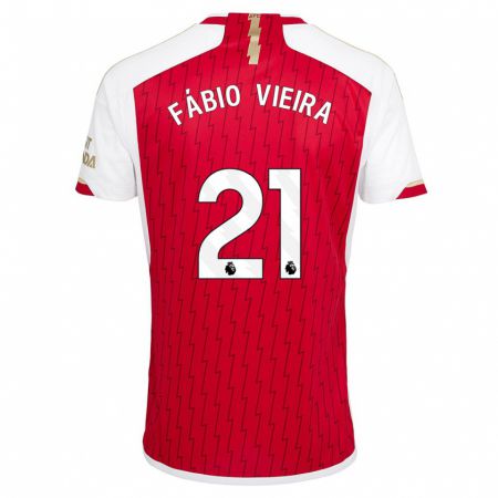 Kandiny Kinderen Fábio Vieira #21 Rood Thuisshirt Thuistenue 2023/24 T-Shirt België