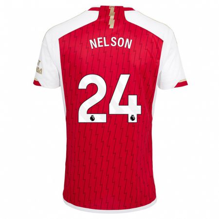 Kandiny Kinderen Reiss Nelson #24 Rood Thuisshirt Thuistenue 2023/24 T-Shirt België