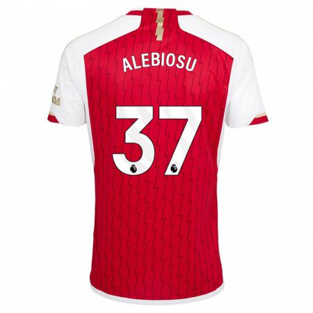 Kandiny Kinderen Ryan Alebiosu #37 Rood Thuisshirt Thuistenue 2023/24 T-Shirt België