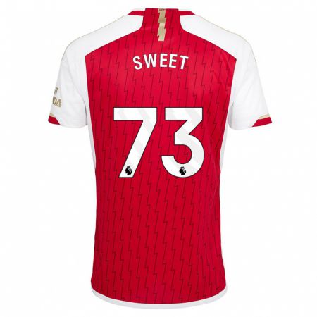 Kandiny Kinderen James Sweet #73 Rood Thuisshirt Thuistenue 2023/24 T-Shirt België