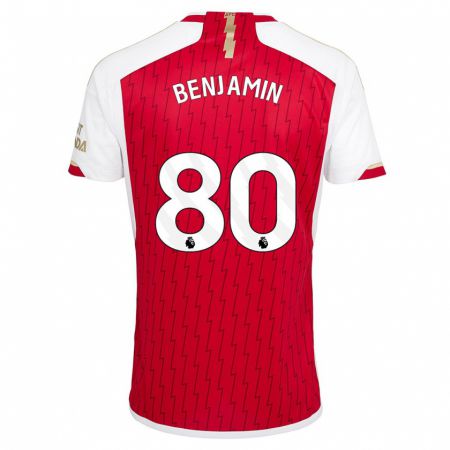 Kandiny Kinderen Omari Benjamin #80 Rood Thuisshirt Thuistenue 2023/24 T-Shirt België