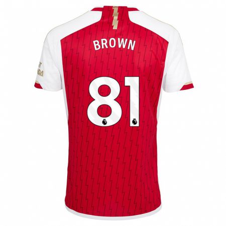 Kandiny Kinderen Luis Brown #81 Rood Thuisshirt Thuistenue 2023/24 T-Shirt België